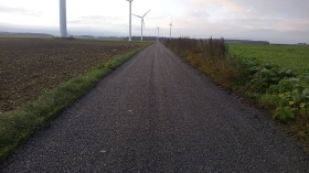 Travaux de terrassements pour le projet du parc éolien