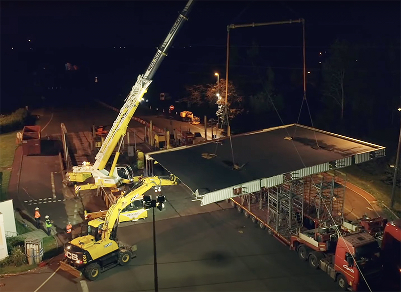 LIÉVIN (62) – Déconstruction gare de péage de nuit