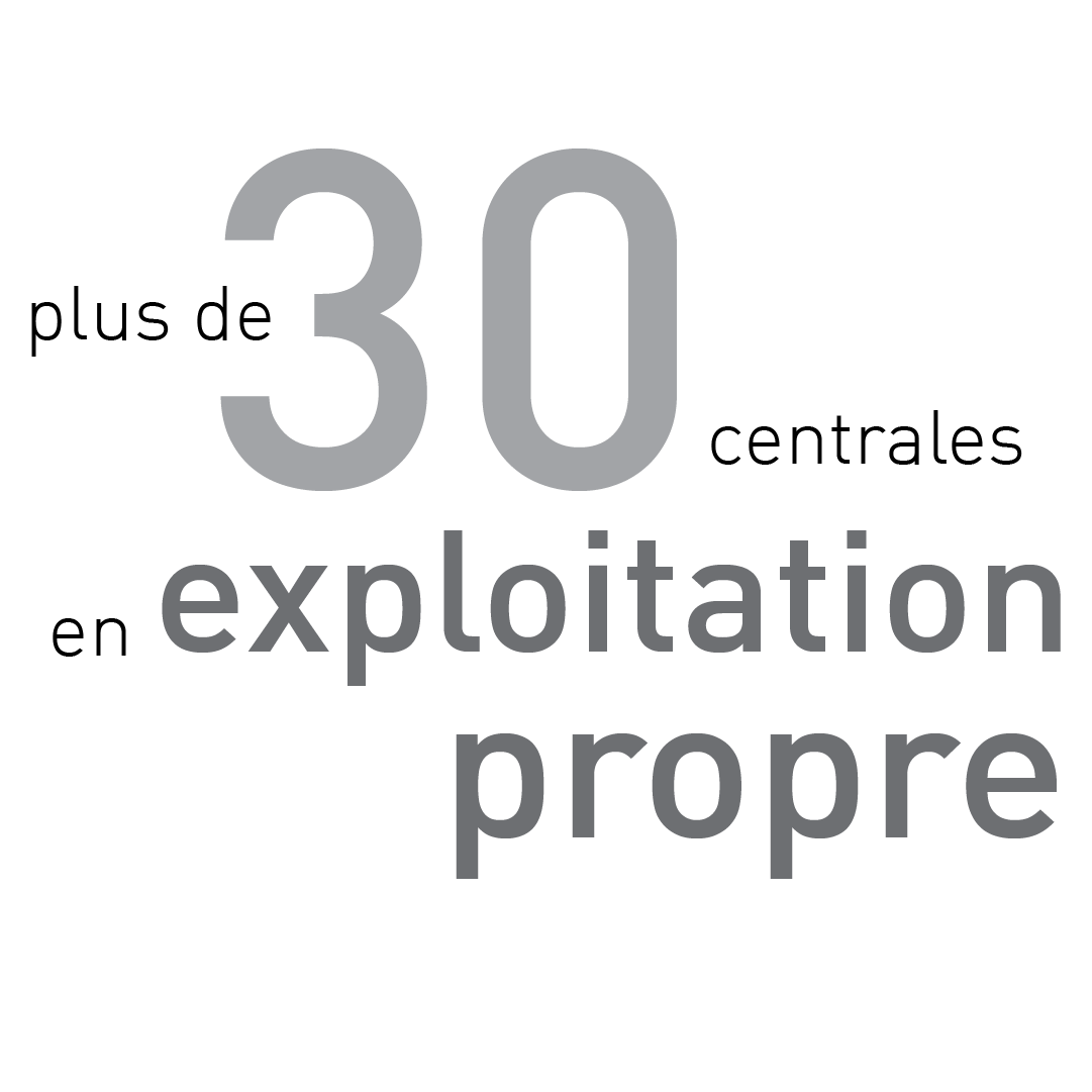 plus de 30 centrales exploitation propre